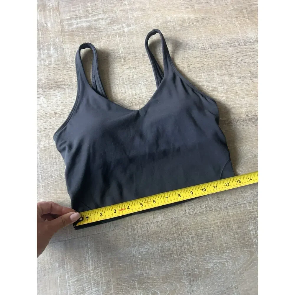 Lululemon Align Tank Top Womens 6 Black Built In Bra Yoga Crop Removable Pads